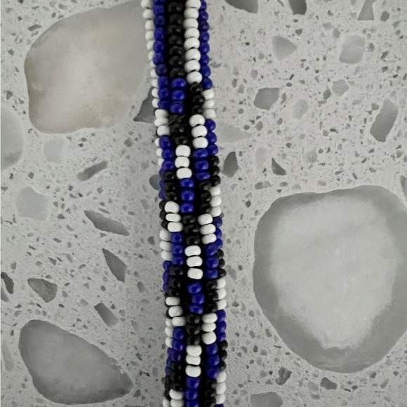 Isabel Marant-  Beaded Choker in Blue and White- Tribal- O/S - Picture 7 of 7
